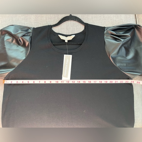 CHLOE & JASMINE BLACK FAUX LEATHER SLEEVES SZ 1X NWT (1232) - Picture 5 of 5